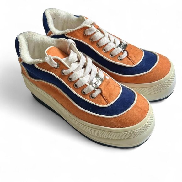 Yellow + Blue Delia’s Platform Sneakers - Picture 1 of 6